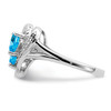 Lex & Lu Sterling Silver Blue Topaz Diamond Ring LAL44312- 4 - Lex & Lu