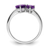 Lex & Lu Sterling Silver w/Rhodium Diamond and Amethyst Heart Ring- 2 - Lex & Lu