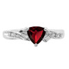 Lex & Lu Sterling Silver w/Rhodium Diamond and Garnet Heart Ring- 5 - Lex & Lu