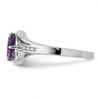 Lex & Lu Sterling Silver w/Rhodium Diamond & Amethyst Square Ring LAL44351- 4 - Lex & Lu