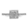 Lex & Lu Sterling Silver Diamond Square Ring LAL44376- 5 - Lex & Lu