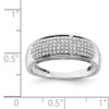 Lex & Lu Sterling Silver Five Row Diamond Band Ring- 3 - Lex & Lu