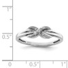 Lex & Lu Sterling Silver w/Rhodium DiamondCrossover & Baguette Ring- 4 - Lex & Lu