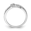 Lex & Lu Sterling Silver w/Rhodium Diamond Buckle Ring- 2 - Lex & Lu
