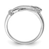 Lex & Lu Sterling Silver w/Rhodium Diamond Buckle Ring LAL44403- 2 - Lex & Lu