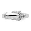 Lex & Lu Sterling Silver w/Rhodium Diamond Buckle Ring LAL44405- 5 - Lex & Lu