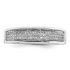 Lex & Lu Sterling Silver Diamond Men's Band- 5 - Lex & Lu