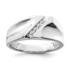 Lex & Lu Sterling Silver w/Rhodium Diamond Men's Ring LAL44421 - Lex & Lu