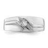 Lex & Lu Sterling Silver w/Rhodium Diamond Men's Ring LAL44437- 5 - Lex & Lu