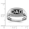 Lex & Lu Sterling Silver w/Rhodium Diamond Men's DAD Ring- 4 - Lex & Lu