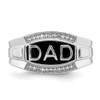 Lex & Lu Sterling Silver w/Rhodium Diamond Men's DAD Ring- 5 - Lex & Lu