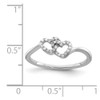 Lex & Lu Sterling Silver w/Rhodium Diamond Double Heart Promise Ring- 4 - Lex & Lu