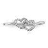 Lex & Lu Sterling Silver w/Rhodium Diamond Double Heart Promise Ring- 5 - Lex & Lu