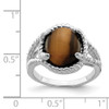 Lex & Lu Sterling Silver Tiger's Eye and Diamond Ring- 3 - Lex & Lu