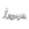 Lex & Lu Sterling Silver w/Rhodium Diamond Love Ring LAL44482- 5 - Lex & Lu