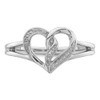 Lex & Lu Sterling Silver Diamond Heart Ring LAL44496- 5 - Lex & Lu