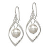 Lex & Lu Sterling Silver Twist Dangle Simulated Pearl Earrings - 2 - Lex & Lu