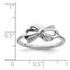 Lex & Lu Sterling Silver w/Rhodium Diamond Bow Ring- 4 - Lex & Lu