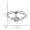 Lex & Lu Sterling Silver w/Rhodium Diamond Star Dangle Ring- 4 - Lex & Lu