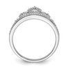 Lex & Lu Sterling Silver w/Rhodium Diamond Crown Ring LAL44510- 2 - Lex & Lu