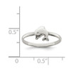 Lex & Lu Sterling Silver RH Plated Polished Dolphin Ring- 4 - Lex & Lu