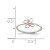 Lex & Lu Sterling Silver Pink CZ Butterfly Ring- 4 - Lex & Lu