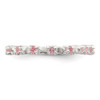 Lex & Lu Sterling Silver Pink and White CZ Ring- 5 - Lex & Lu