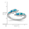 Lex & Lu Sterling Silver Created Blue Opal Dolphins Ring- 4 - Lex & Lu