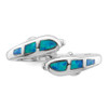 Lex & Lu Sterling Silver Created Blue Opal Dolphins Ring- 5 - Lex & Lu