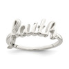 Lex & Lu Sterling Silver Polished 'Faith' Ring - Lex & Lu