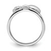 Lex & Lu Sterling Silver Polished CZ 3 Ring Set- 2 - Lex & Lu