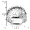 Lex & Lu Sterling Silver w/Rhodium Textured and Polished Ring- 4 - Lex & Lu