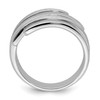 Lex & Lu Sterling Silver Polished and Textured Ring- 2 - Lex & Lu