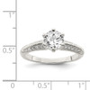 Lex & Lu Sterling Silver Polished CZ 6-prong CZ Ring- 4 - Lex & Lu