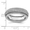 Lex & Lu Sterling Silver Polished Rhodium-plated Pave Eternity Motion Ring- 3 - Lex & Lu