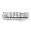 Lex & Lu Sterling Silver Polished Rhodium-plated Pave Eternity Motion Ring- 4 - Lex & Lu