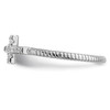 Lex & Lu Sterling Silver Polished & Textured CZ Cross Ring LAL44634- 3 - Lex & Lu