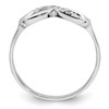 Lex & Lu Sterling Silver Polished CZ Infinity Ring- 2 - Lex & Lu