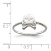 Lex & Lu Sterling Silver Polished & Textured Skull & Crossbones Ring- 4 - Lex & Lu