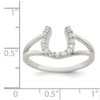 Lex & Lu Sterling Silver Polished CZ Horseshoe Ring- 4 - Lex & Lu