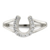 Lex & Lu Sterling Silver Polished CZ Horseshoe Ring- 5 - Lex & Lu