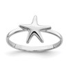 Lex & Lu Sterling Silver Polished Starfish Ring - Lex & Lu