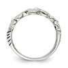 Lex & Lu Sterling Silver Polished/Antiqued Flower Ring- 2 - Lex & Lu