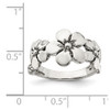 Lex & Lu Sterling Silver Polished/Antiqued Flower Ring- 4 - Lex & Lu