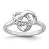 Lex & Lu Sterling Silver CZ Knot Ring - Lex & Lu