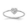 Lex & Lu Sterling Silver Polished CZ Heart Ring LAL44683 - Lex & Lu