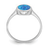 Lex & Lu Sterling Silver Polished Round Synthetic Opal Ring- 2 - Lex & Lu