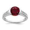 Lex & Lu Sterling Silver Synthetic Ruby & CZ Bezel Ring - Lex & Lu