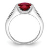 Lex & Lu Sterling Silver Synthetic Ruby & CZ Bezel Ring- 2 - Lex & Lu