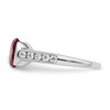 Lex & Lu Sterling Silver Synthetic Ruby & CZ Bezel Ring- 3 - Lex & Lu